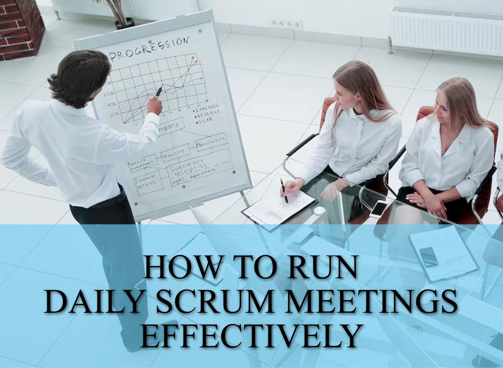 Agile team in a daily scrum stand-up aligning goals to boost collaboration and keep projects on track